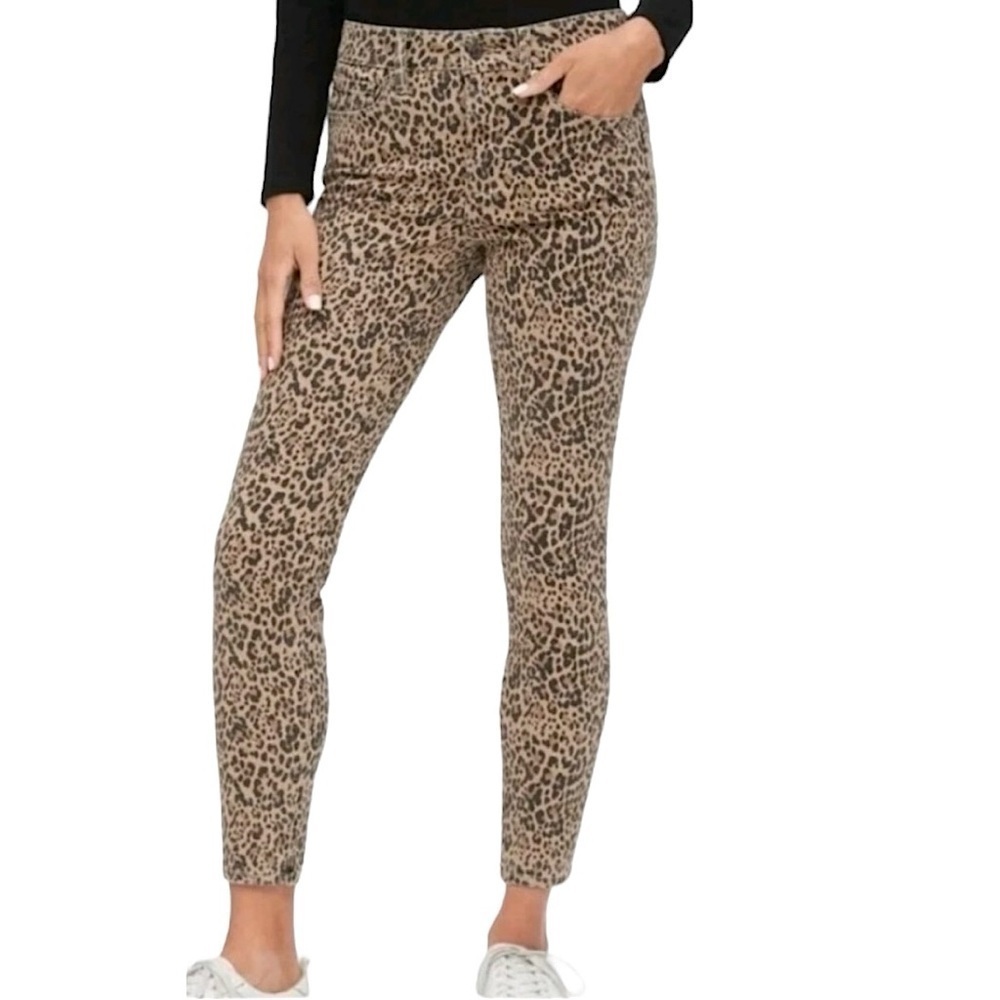 NWT Gap High Rise Universal Leopard Animal Print Legging Jeans Brown Black 27